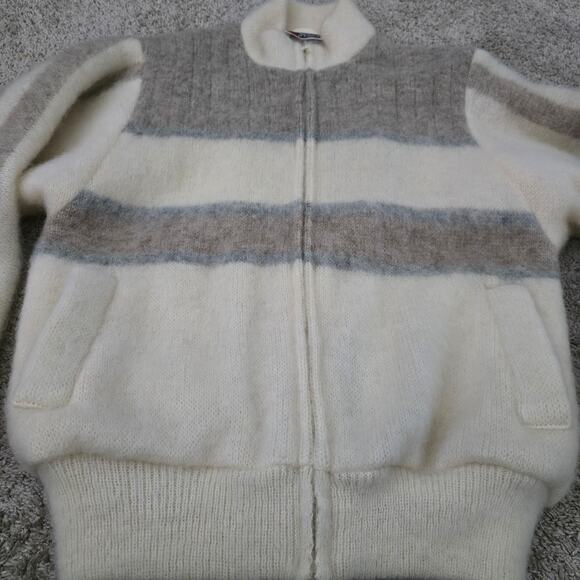 Samband of Iceland 100% Wool Jacket S Cream Nordic Winter Cozy Chunky Oversized - Picture 11 of 13